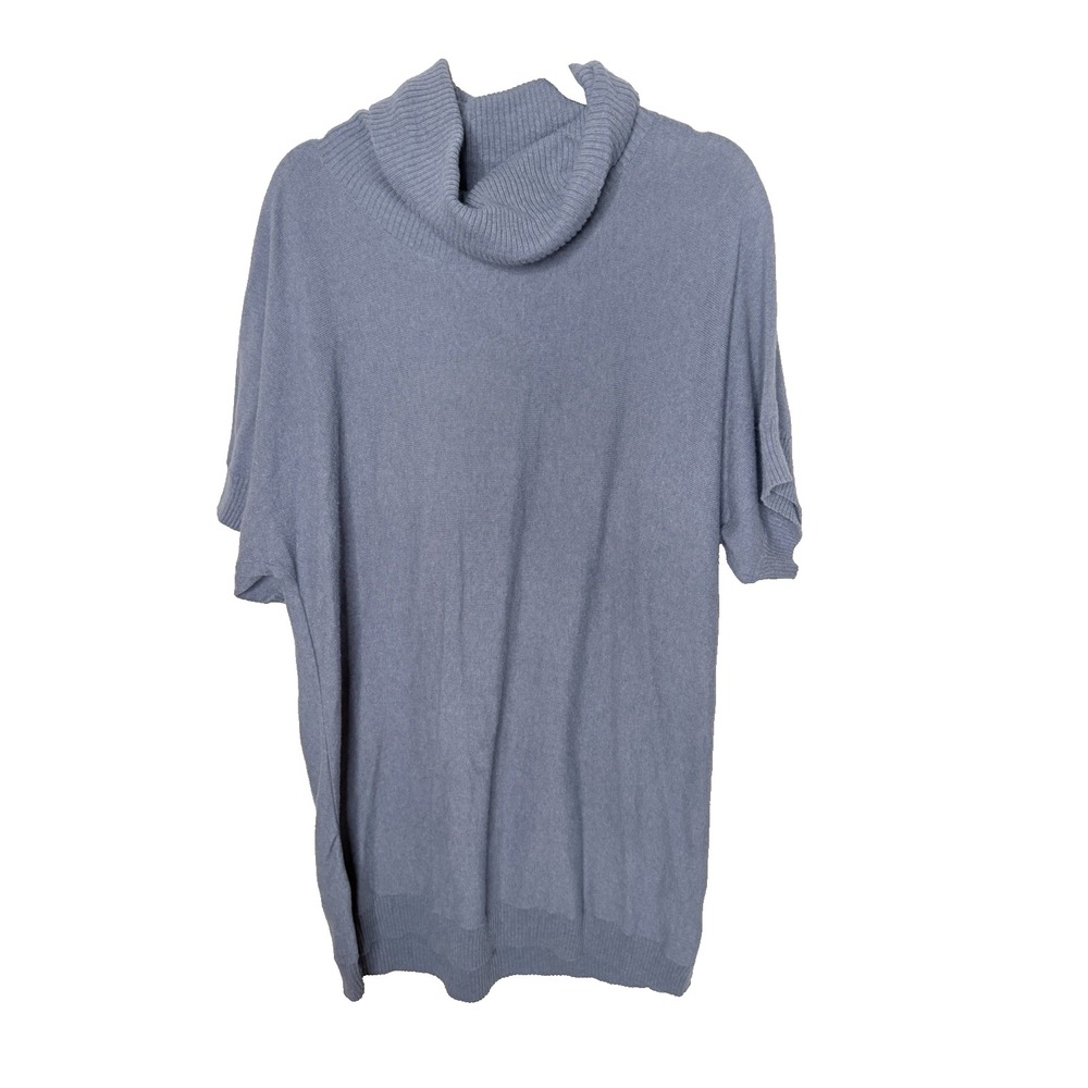 Boden Cashmere‎ Blend Turtleneck Sweater Dress Size 14 Blue Boxy Cozy Holiday
